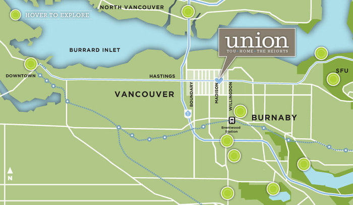 Union In Burnaby Heights location map 2