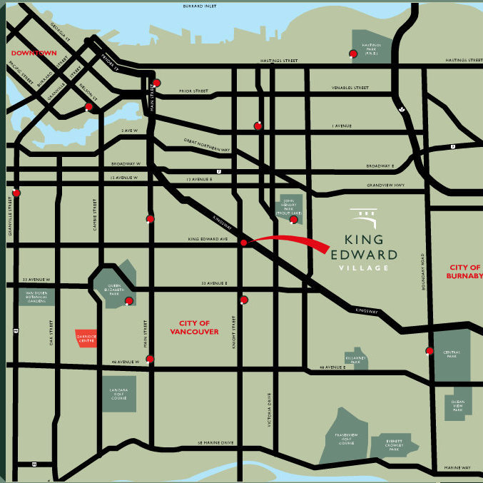 King Edward Village location map 1