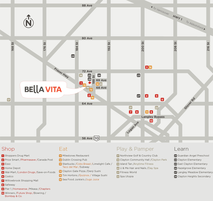 Bella Vita location map 1