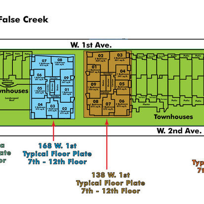 Wall Centre False Creek West 2 Tower location map 1