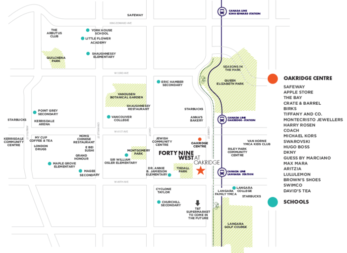 Forty Nine West at Oakridge location map 1