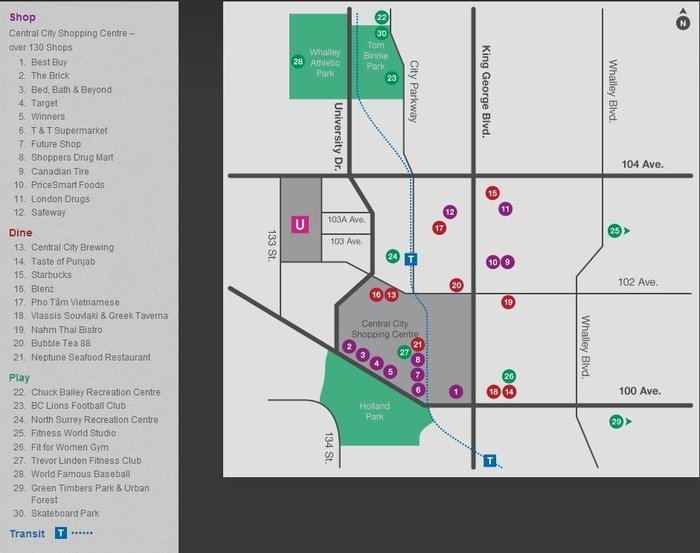 Ultra Surrey City Center location map 1