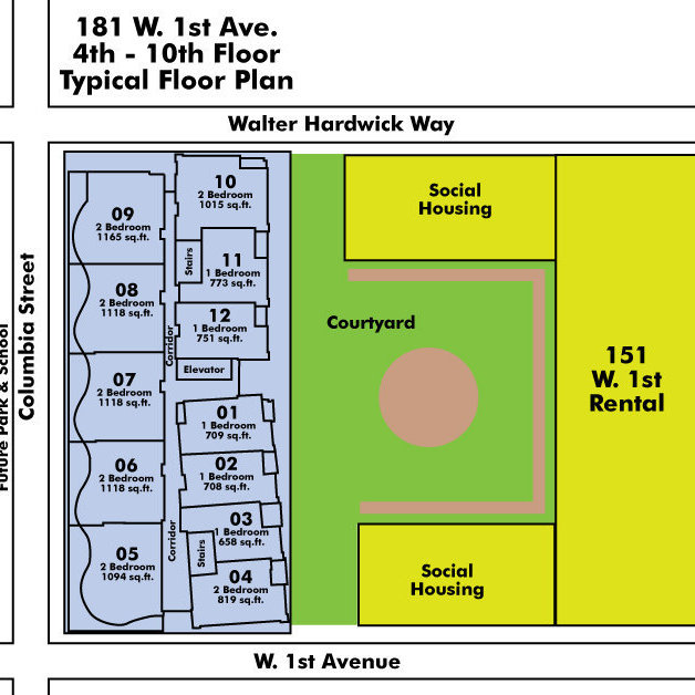 Brook - Village on False Creek location map 1