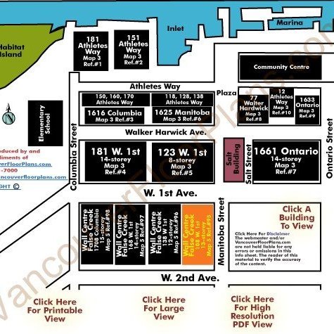 Wall Centre False Creek location map 2
