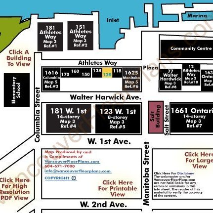 Village on False Creek - 128 Athletes location map 1