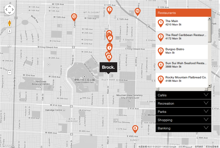 Brock On Main location map 1