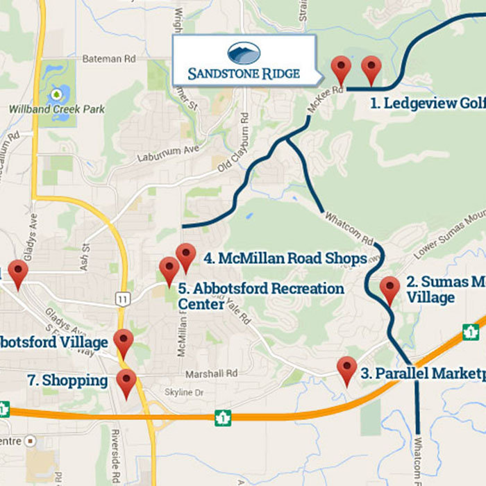 Sandstone Ridge location map 1