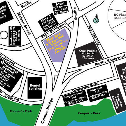 The Arc Vancouver location map 1