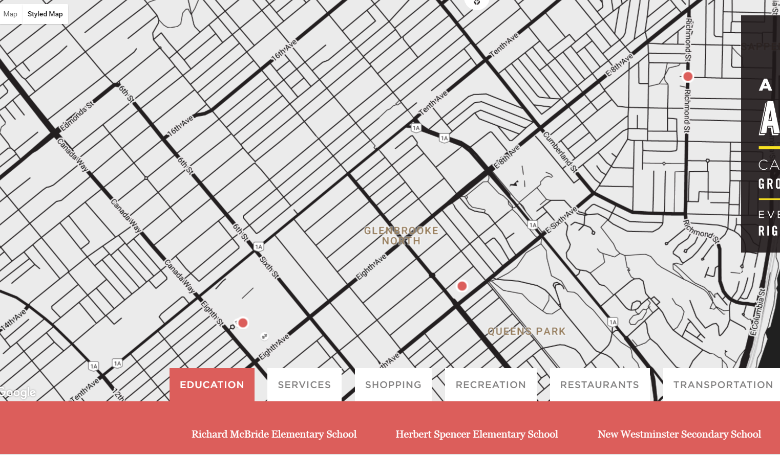The Columbia at Brewery District location map 1