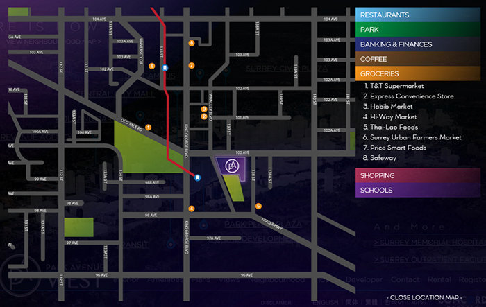 Park Avenue West 2 location map 4
