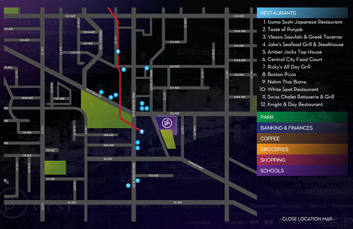 Park Avenue West 2 location map 6