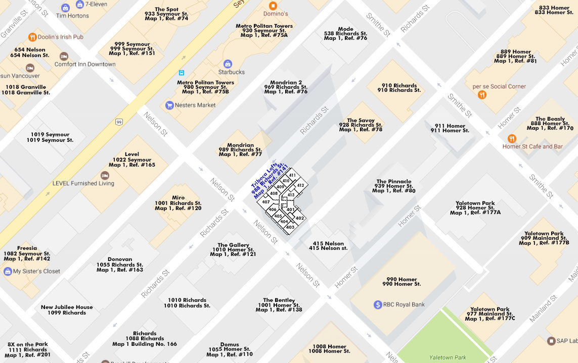 Tribeca Lofts location map 2