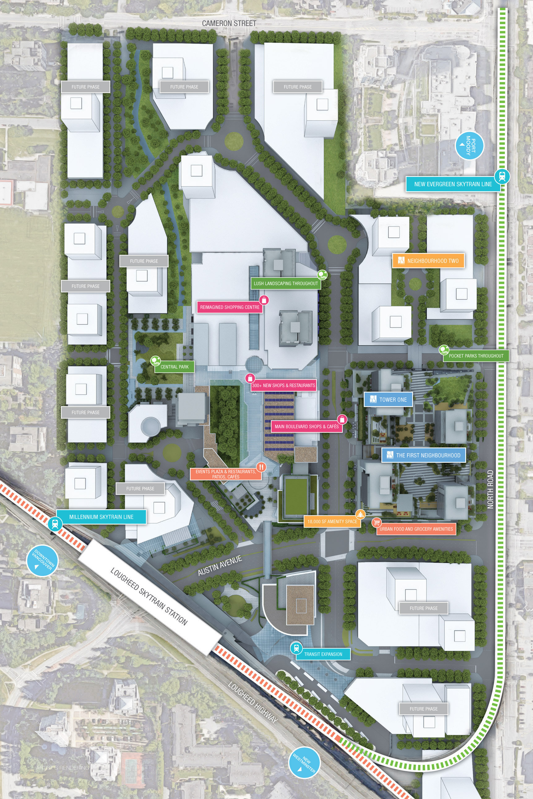 The City of Lougheed - Neighbourhood One - Tower One location map 2