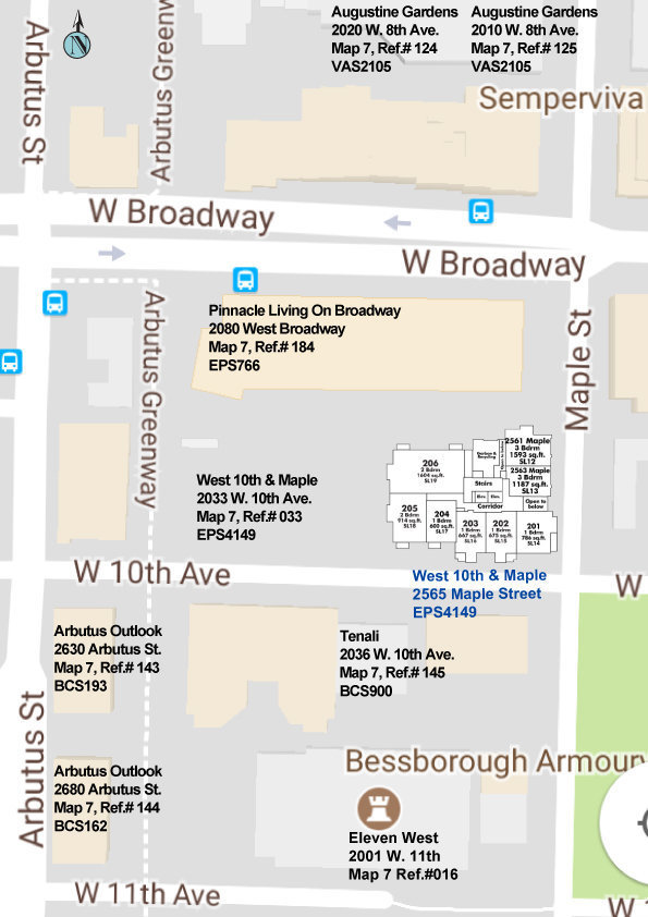 West 10th & Maple location map 1
