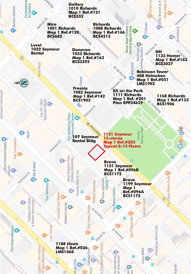 1121 Seymour + Davie location map 1