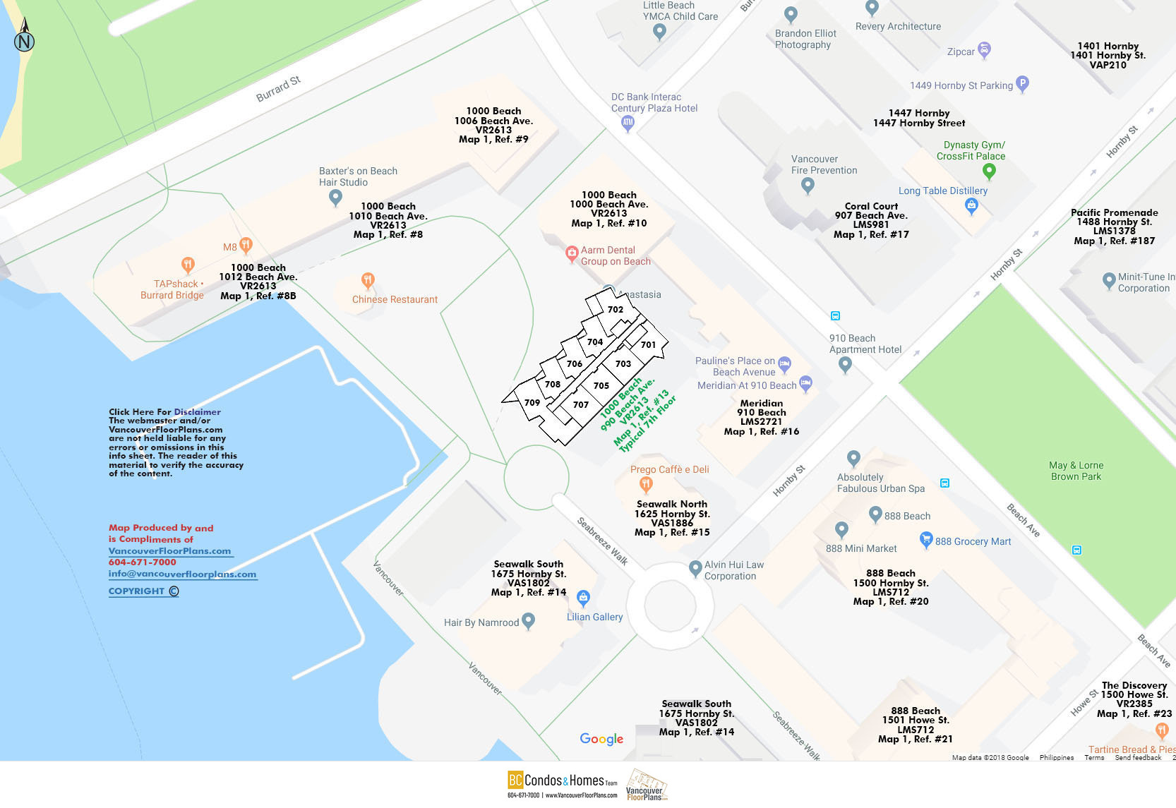 1000 Beach location map 1