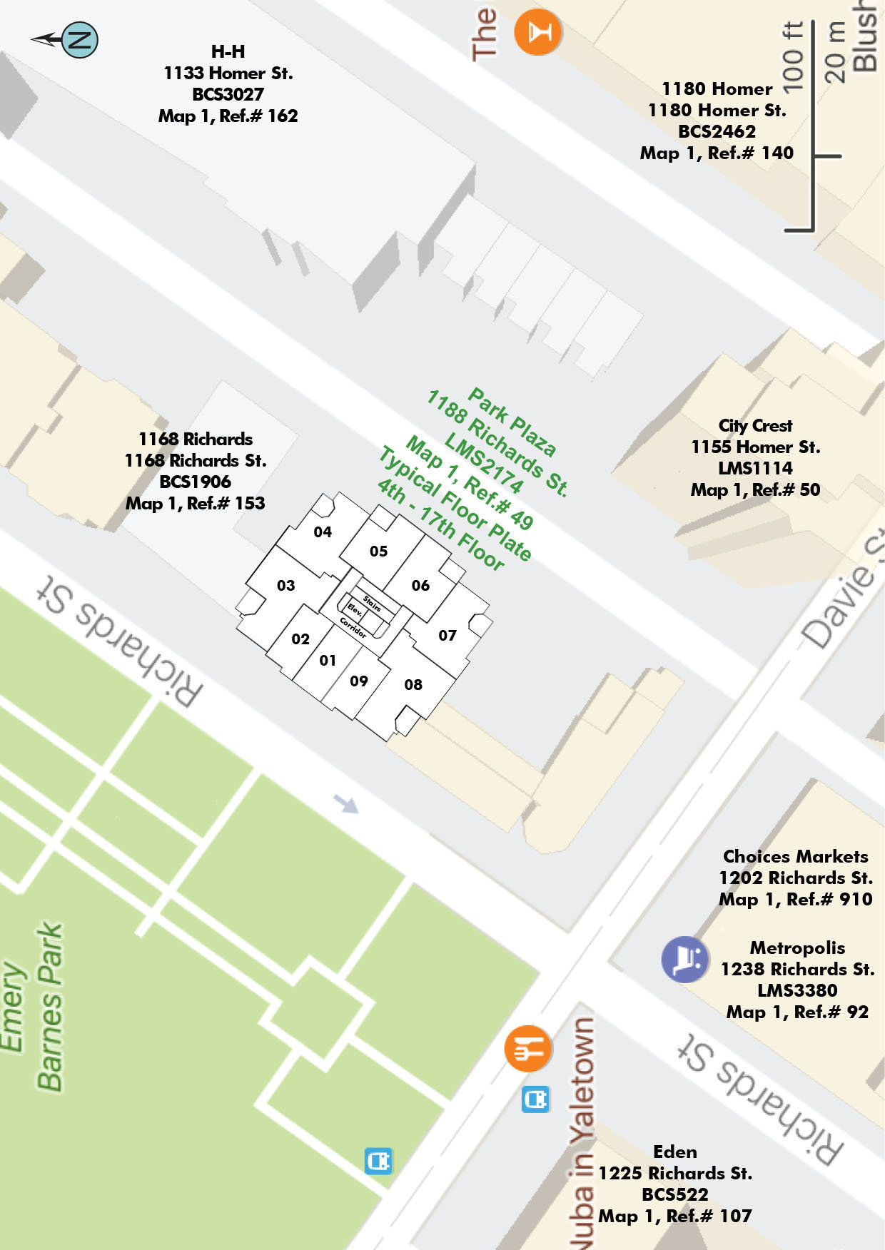 Park Plaza location map 1
