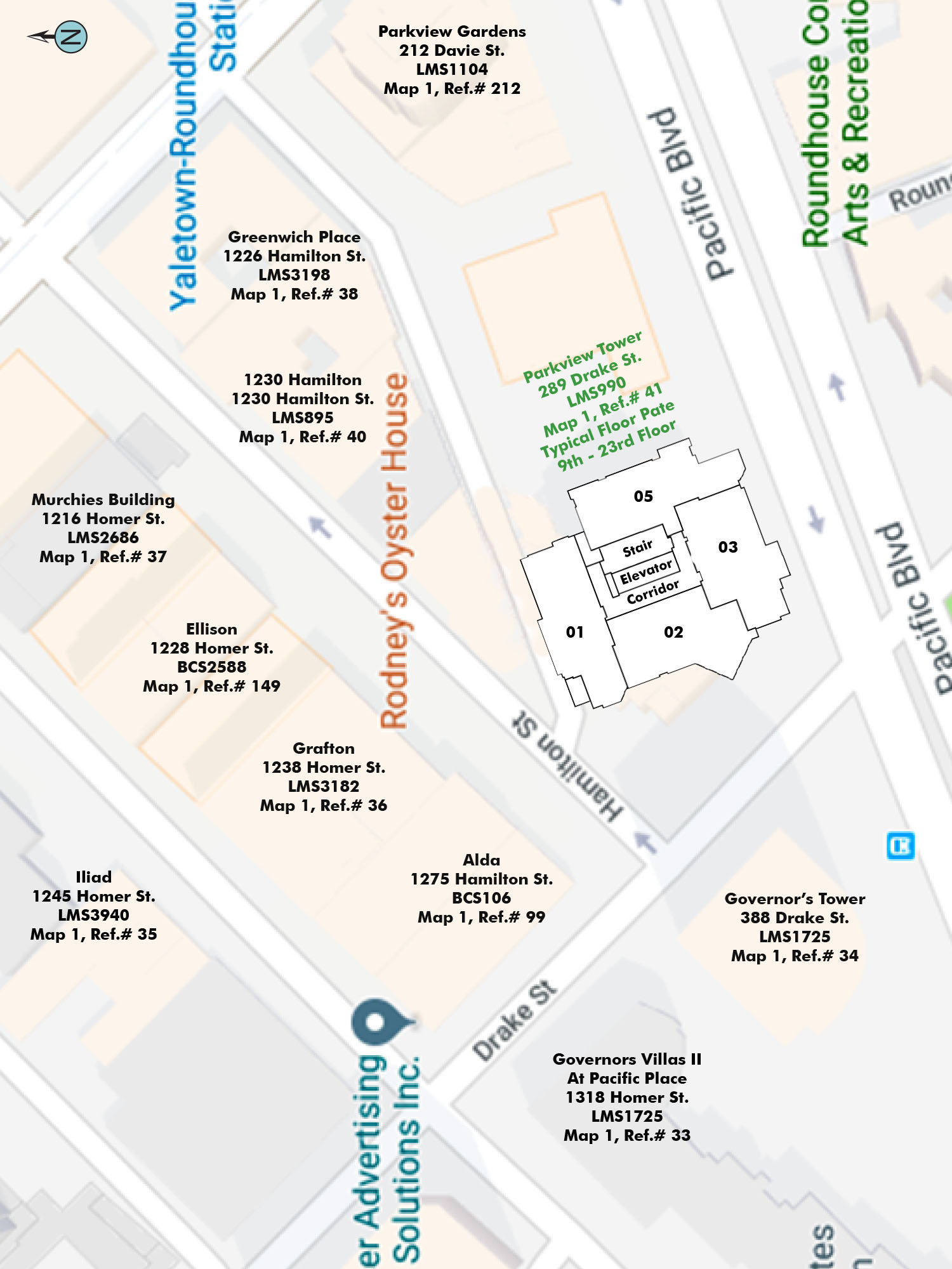 Parkview Tower location map 2