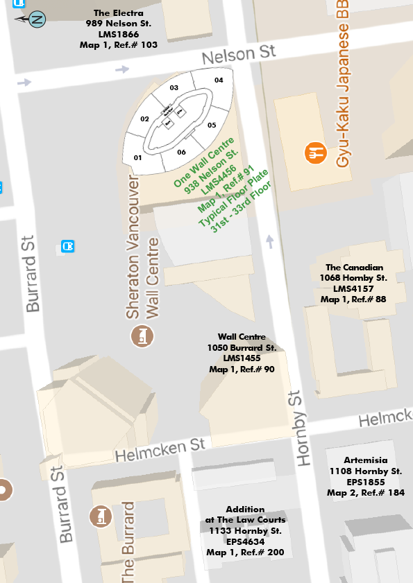 One Wall Centre location map 1