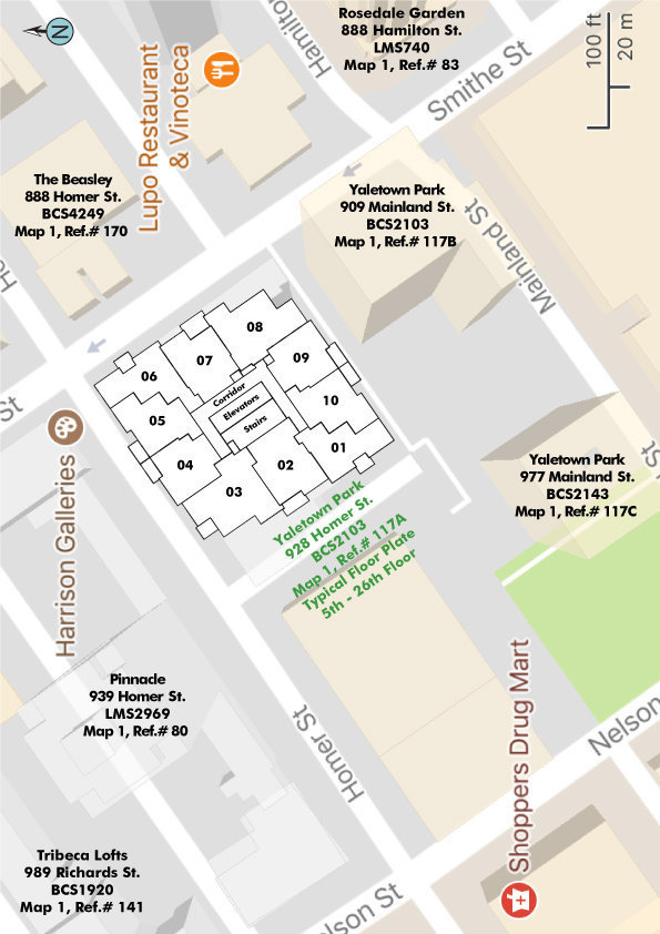 Yaletown Park 1 location map 2