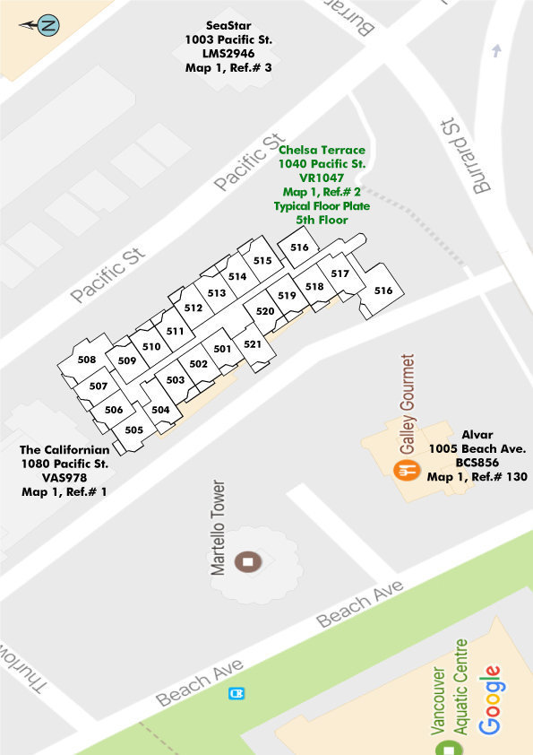 Chelsea Terrace location map 1