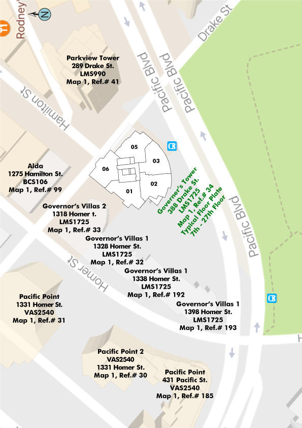Governor's Tower location map 1