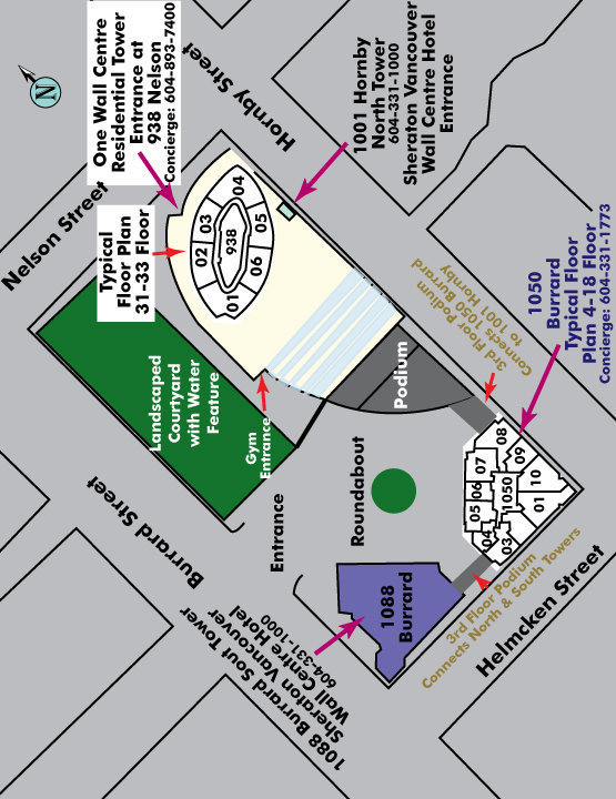 One Wall Centre location map 2