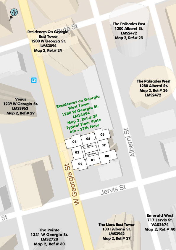Residences On Georgia location map 1