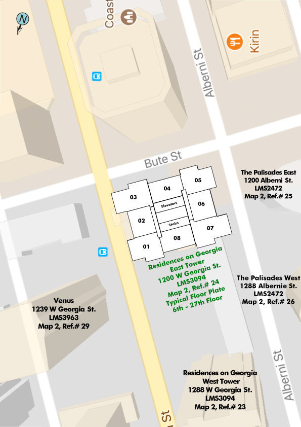 Residences On Georgia location map 1