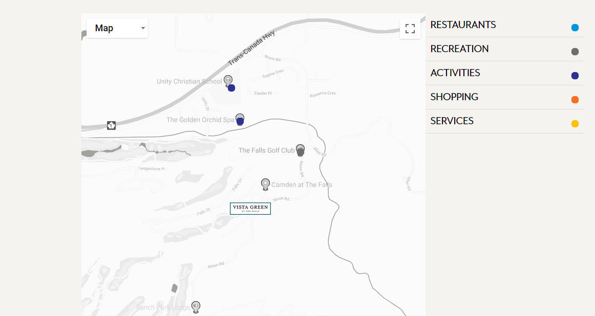 Vista Green at The Falls location map 1