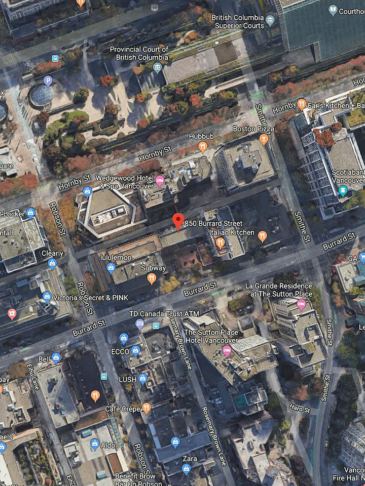 The Residences At 850 Burrard location map 1