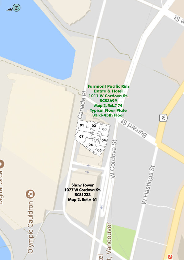 Fairmont Pacific Rim location map 1