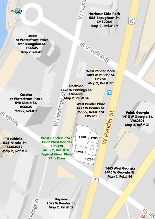 West Pender Place location map 1