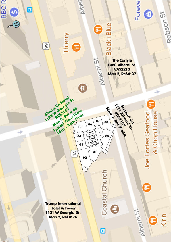 Park Hyatt - dba Shangri La location map 1