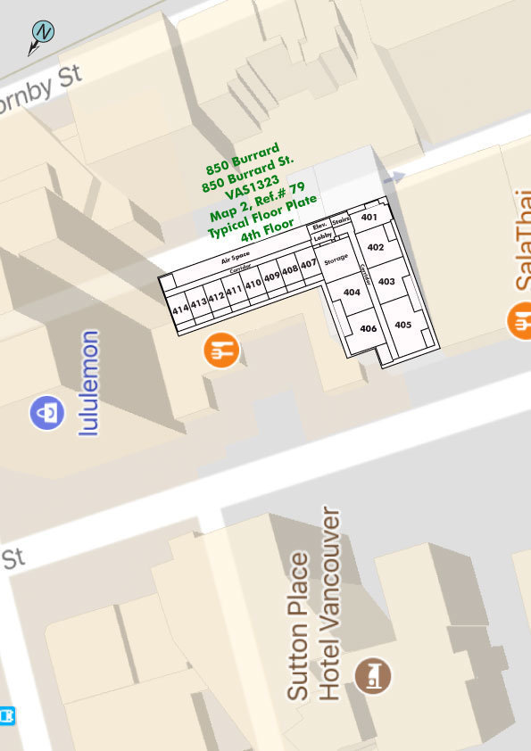 The Residences At 850 Burrard location map 2