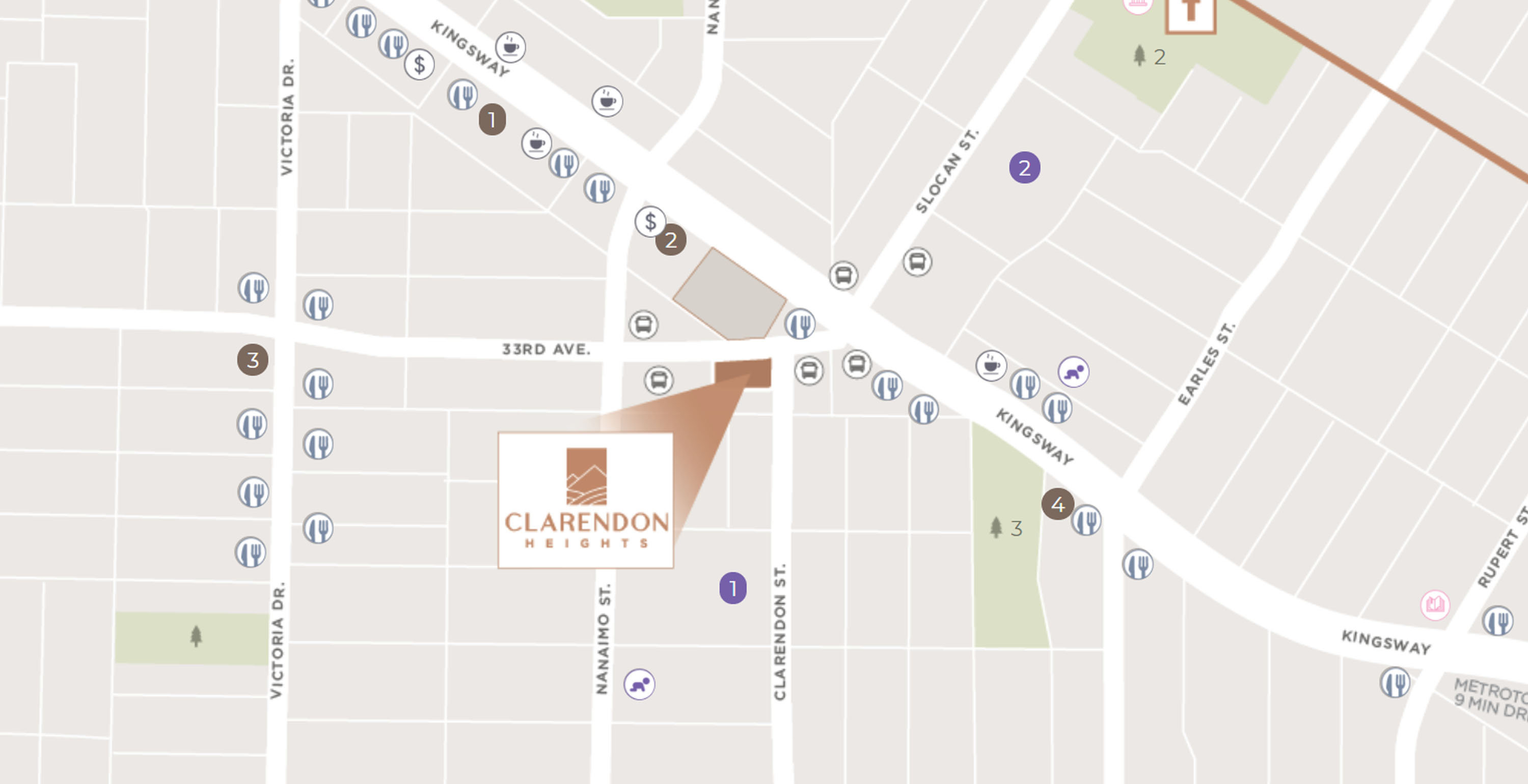 Clarendon Heights location map 2
