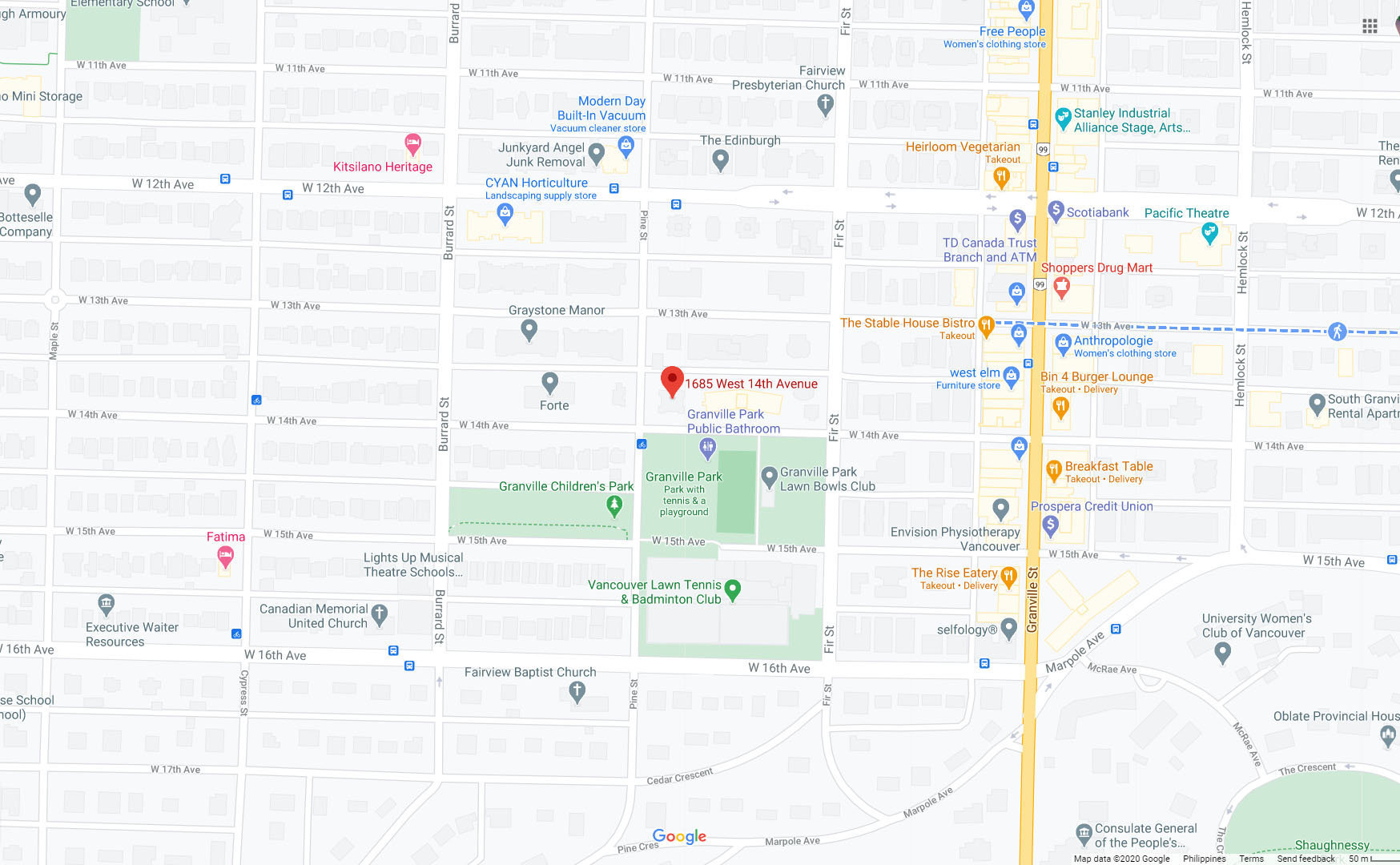 Town Villa location map 1