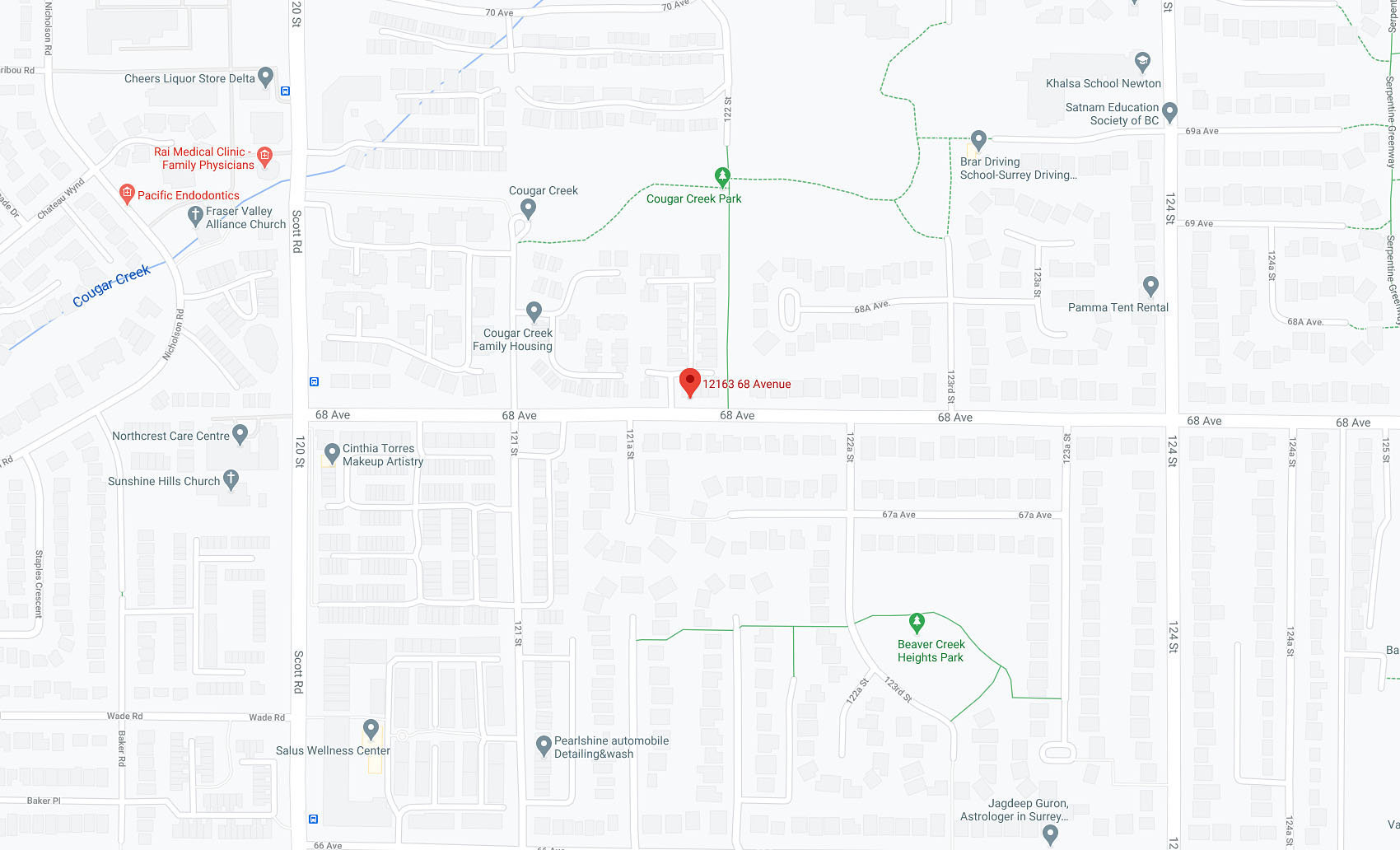Cougar Creek Estate location map 1