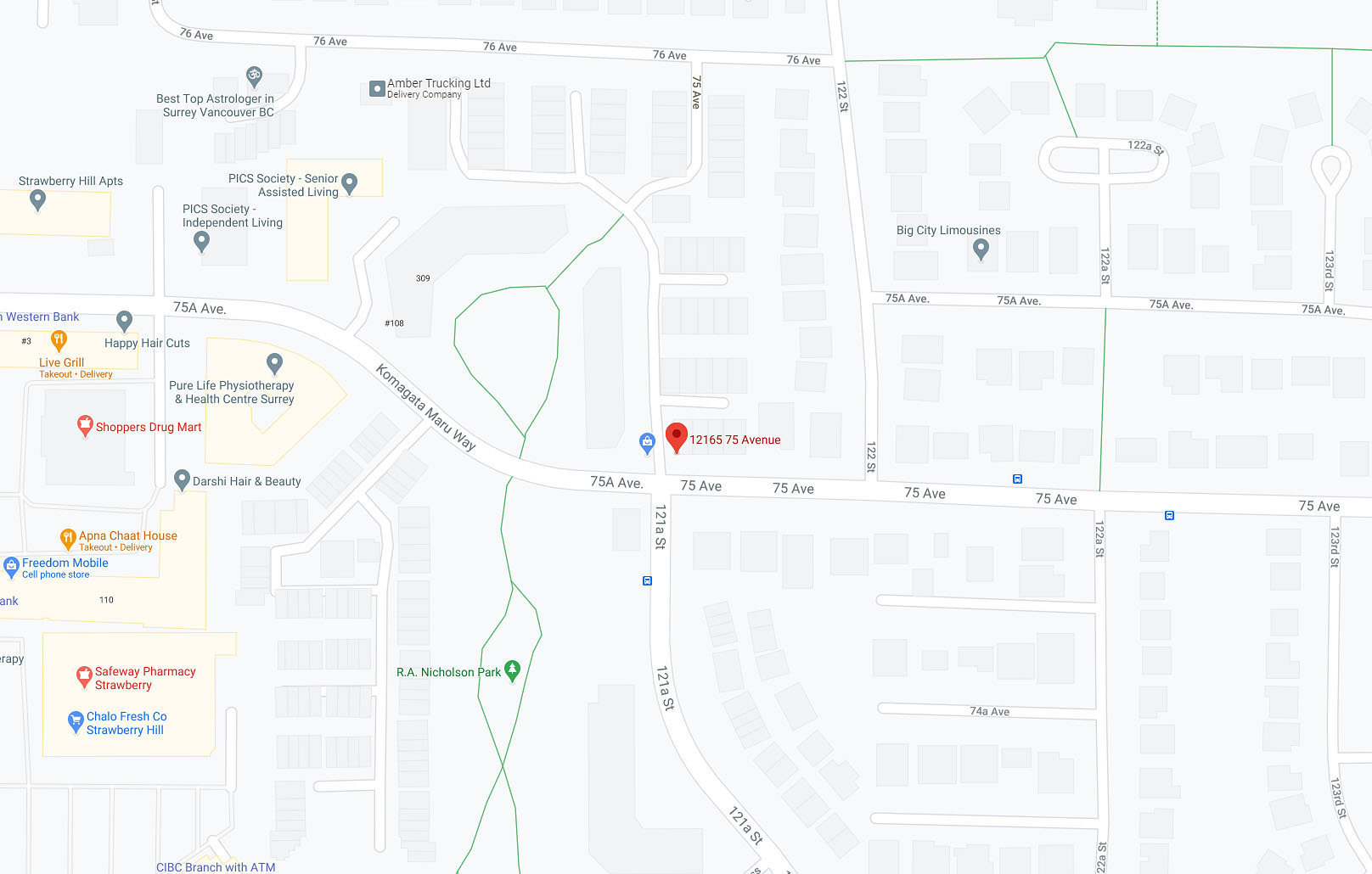 Strawberry Hill location map 1
