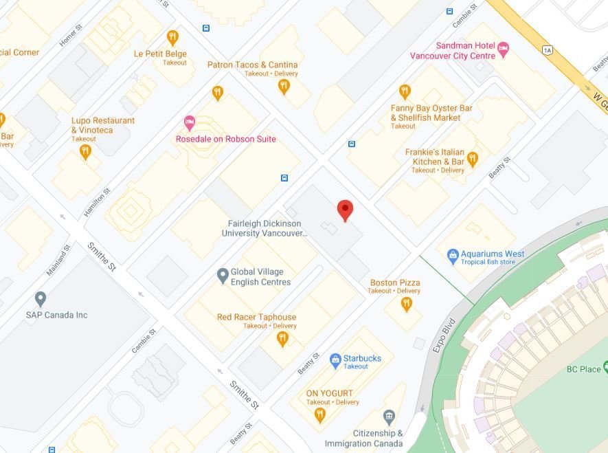Robson Street & Cambie Street location map 2