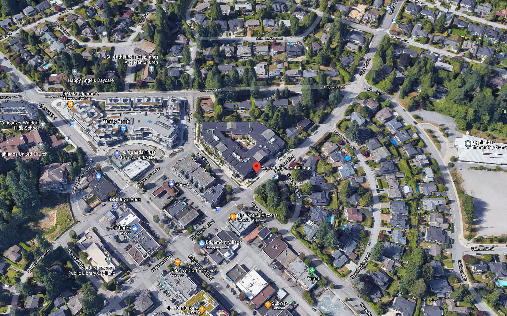 Amica at Edgemont Village location map 2