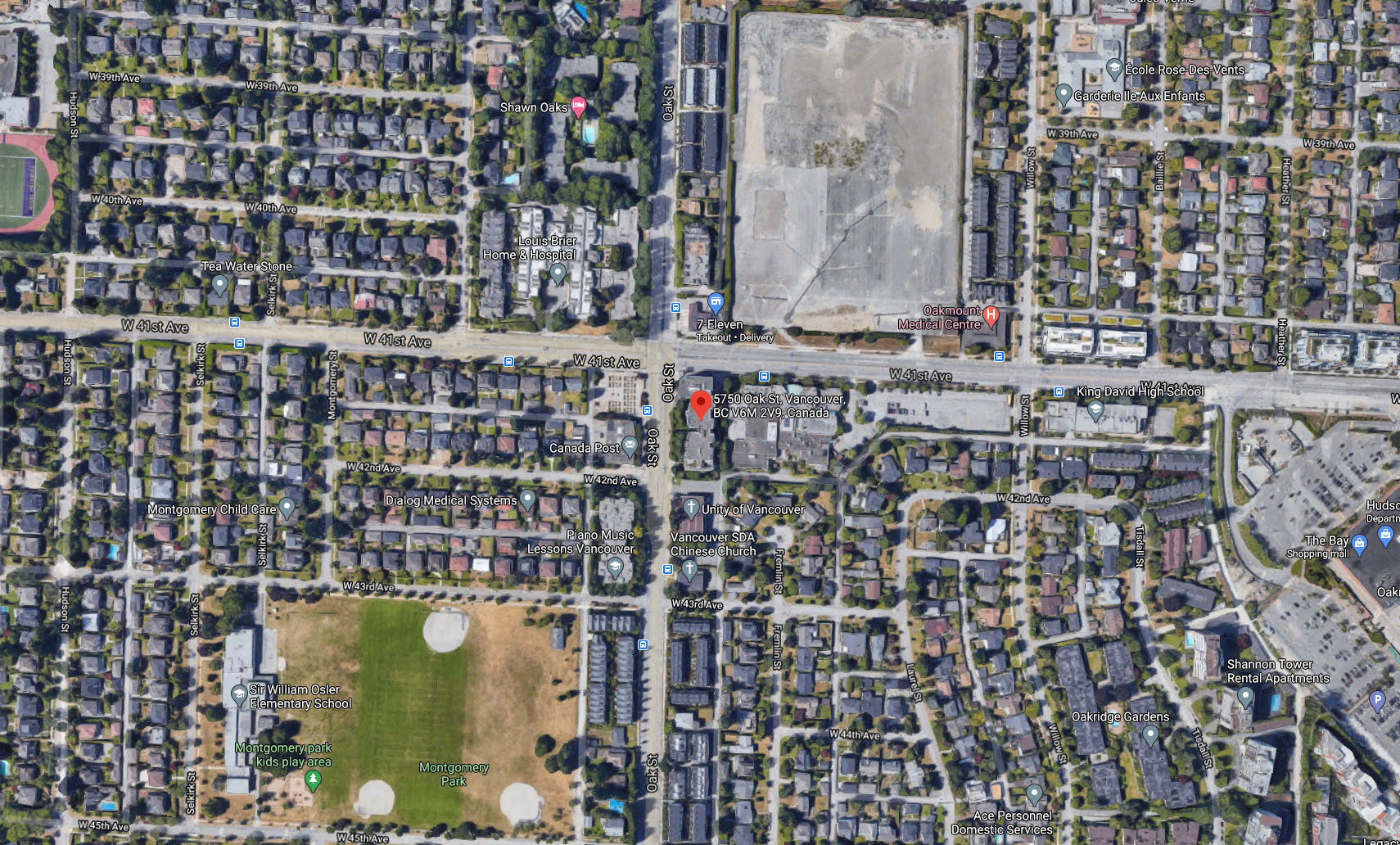 Crowne on Oak location map 2