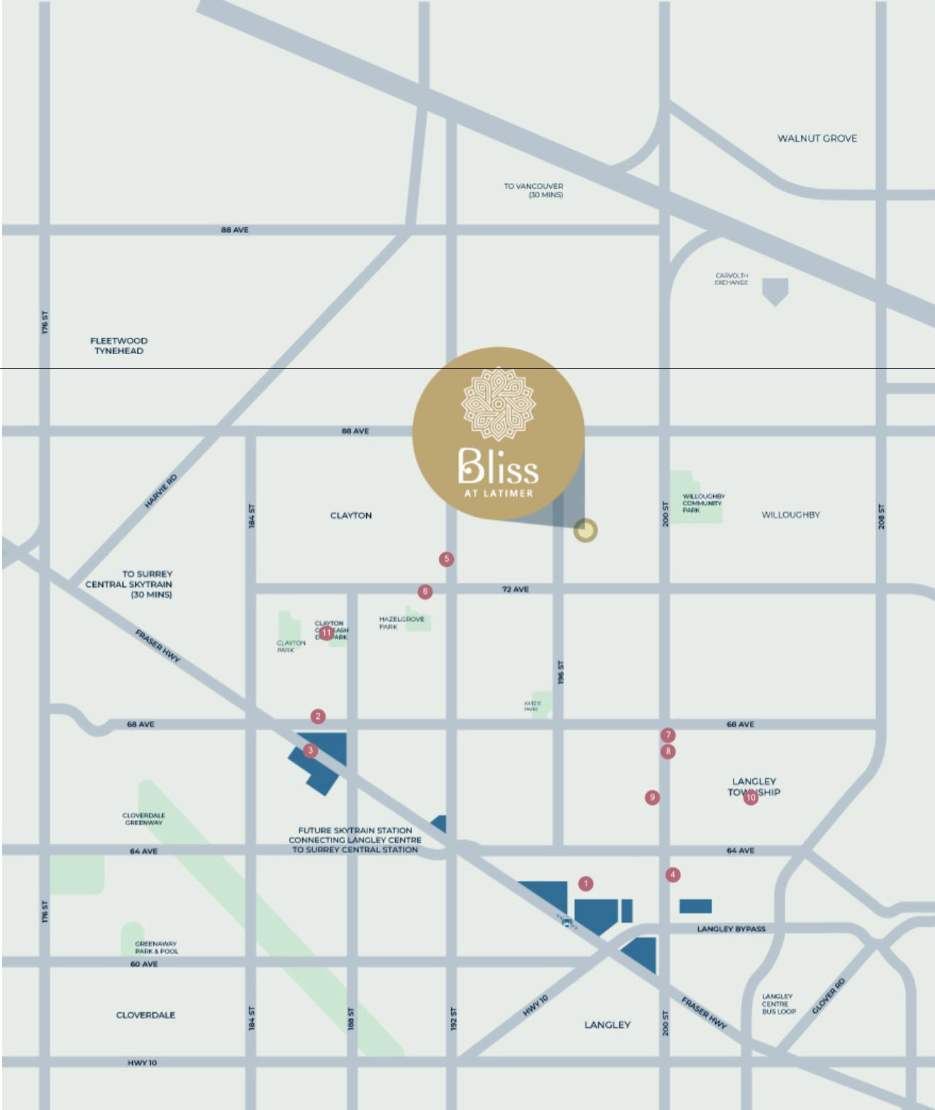 Bliss at Latimer location map 2