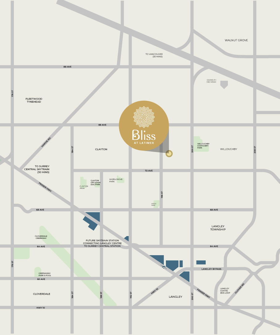 Bliss at Latimer location map 2