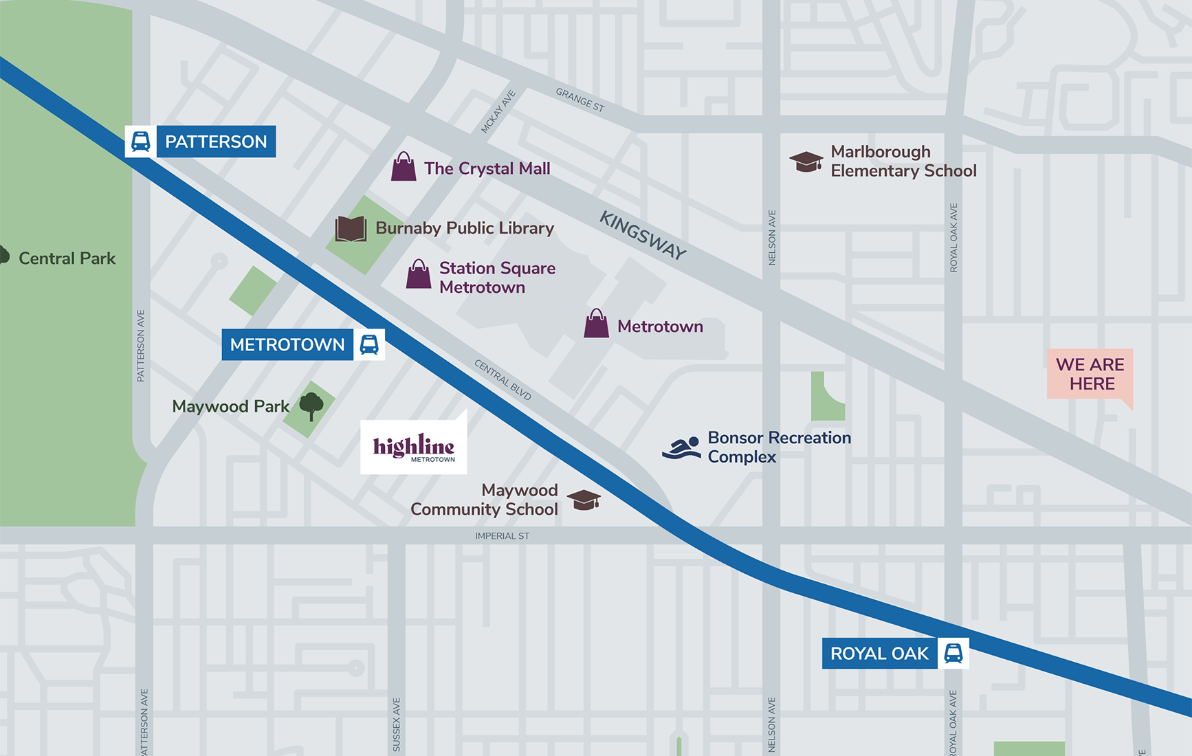 Highline Metrotown location map 1