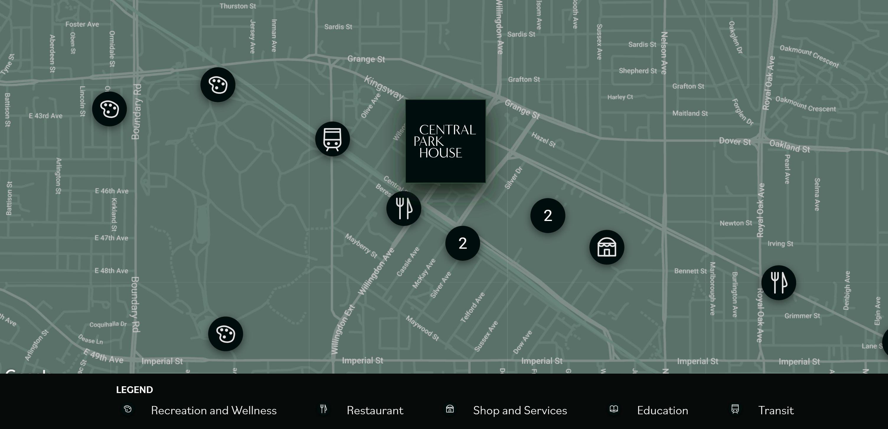 Central Park House location map 1