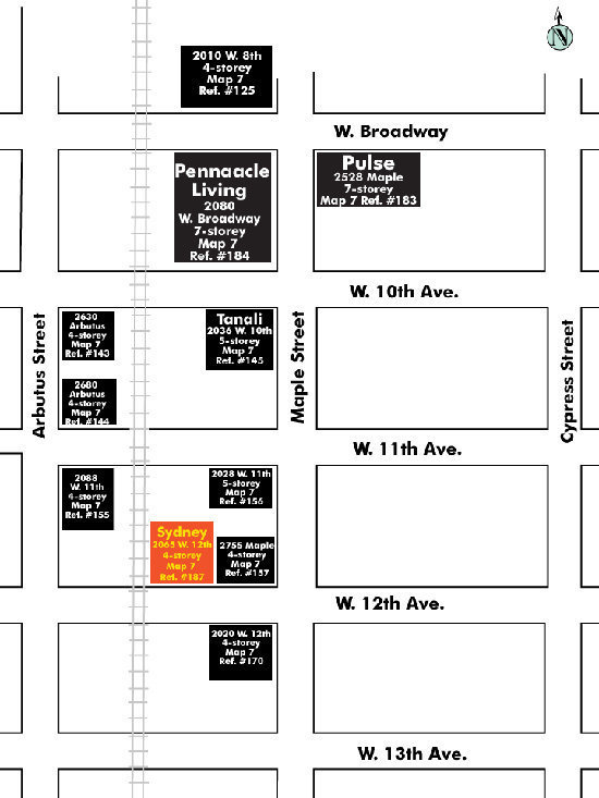 Sydney on West Twelfth location map 2