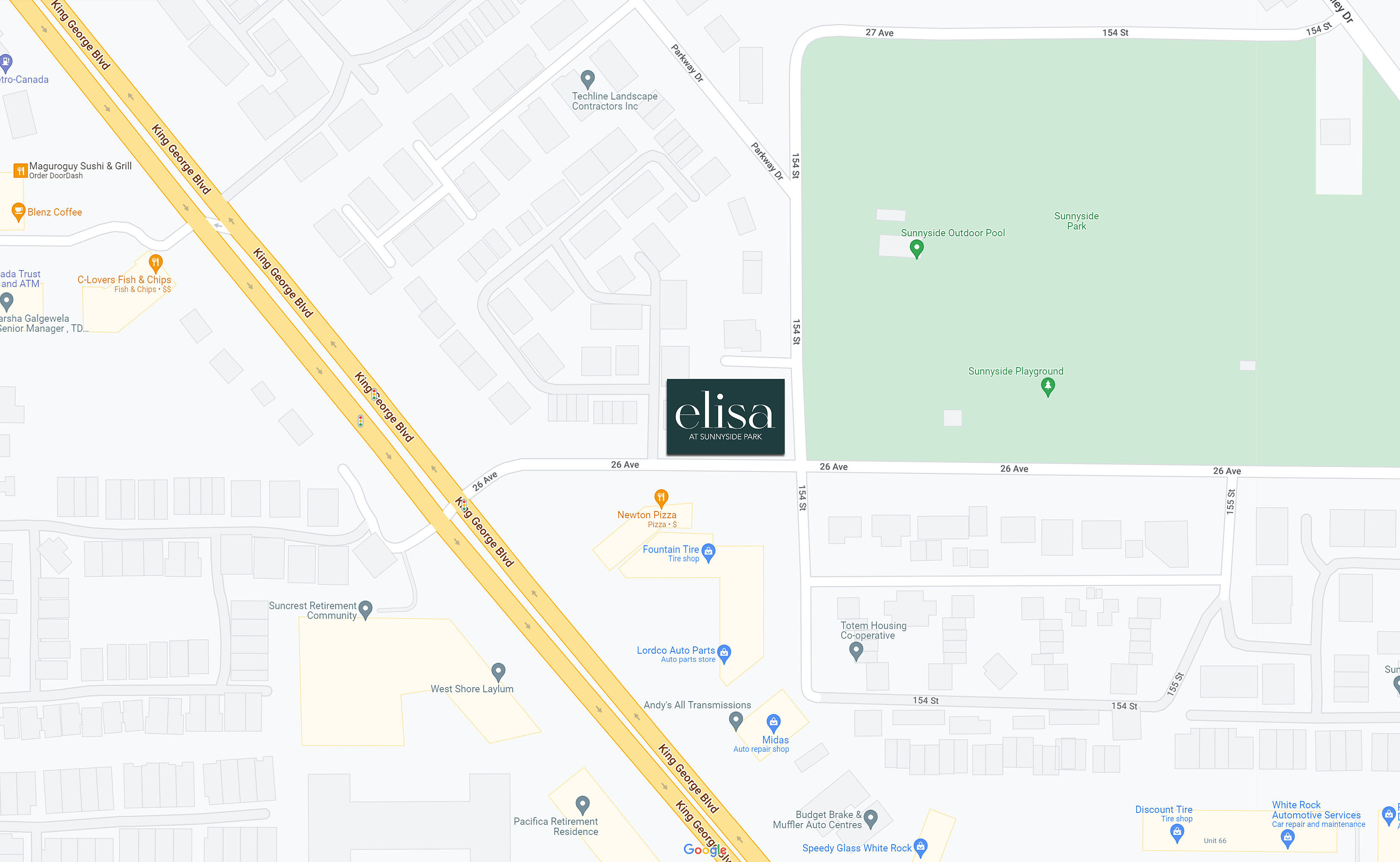 Elisa at Sunnyside Park location map 1