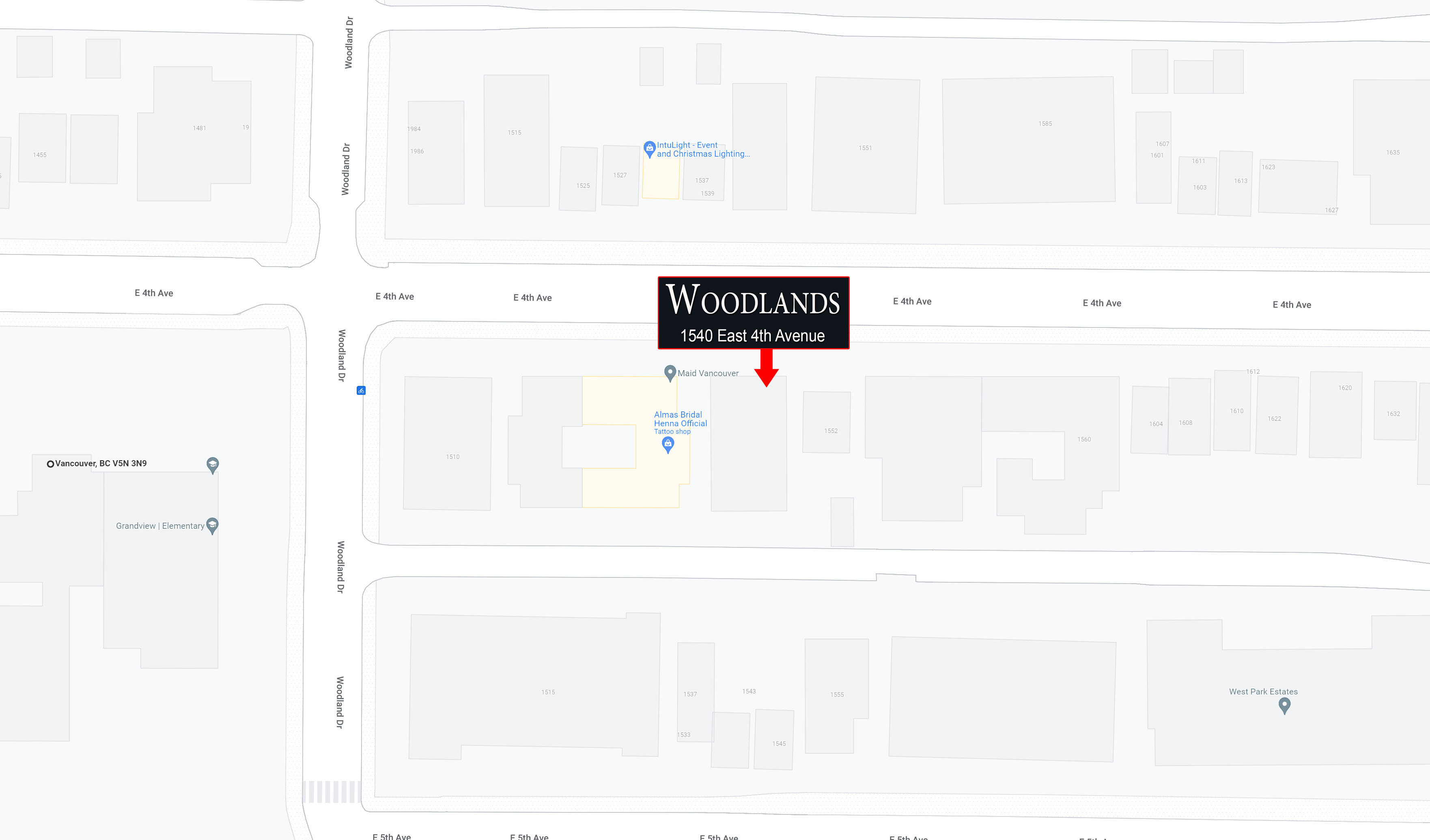 Woodlands location map 1