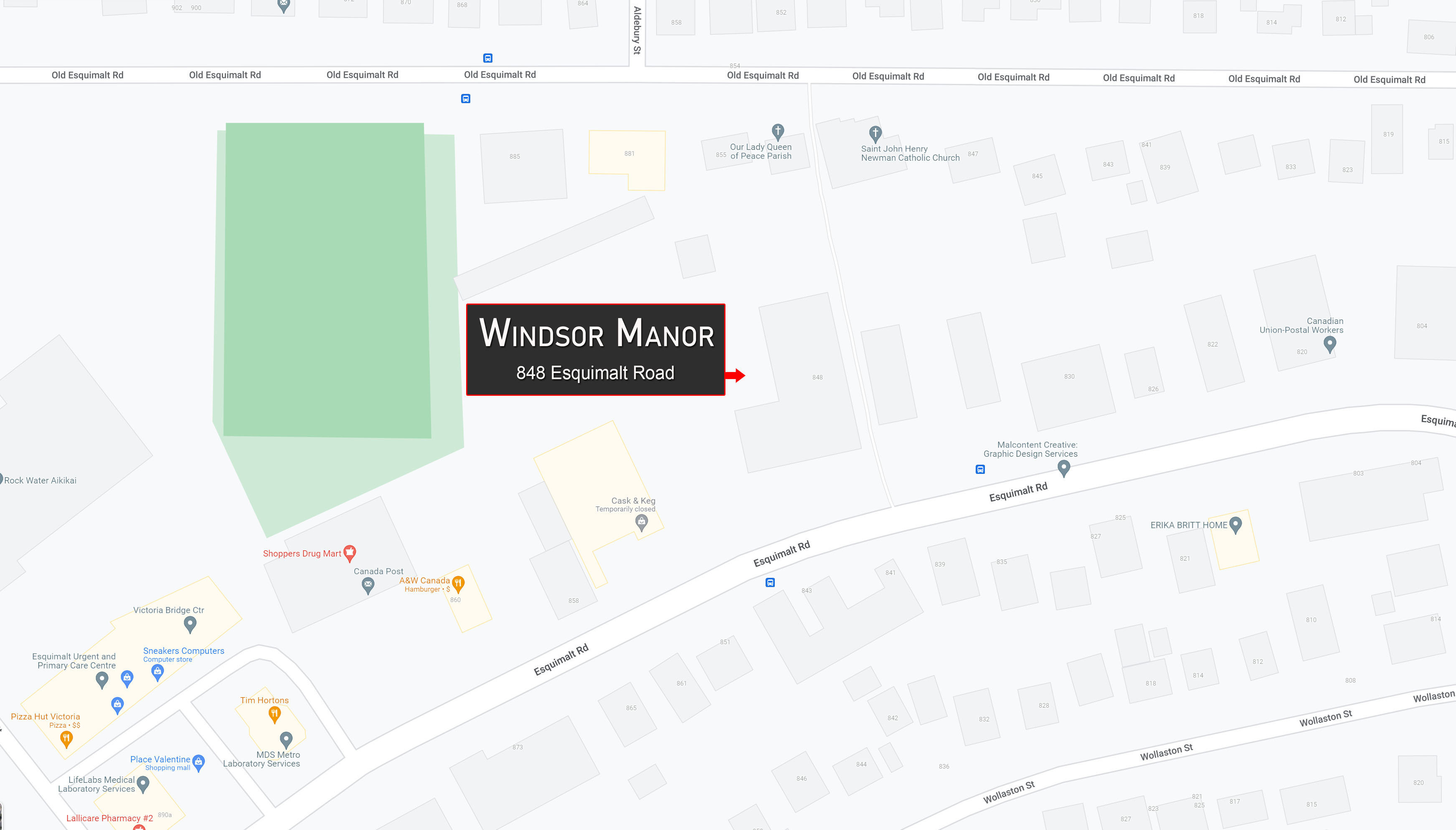 Windsor Manor location map 1